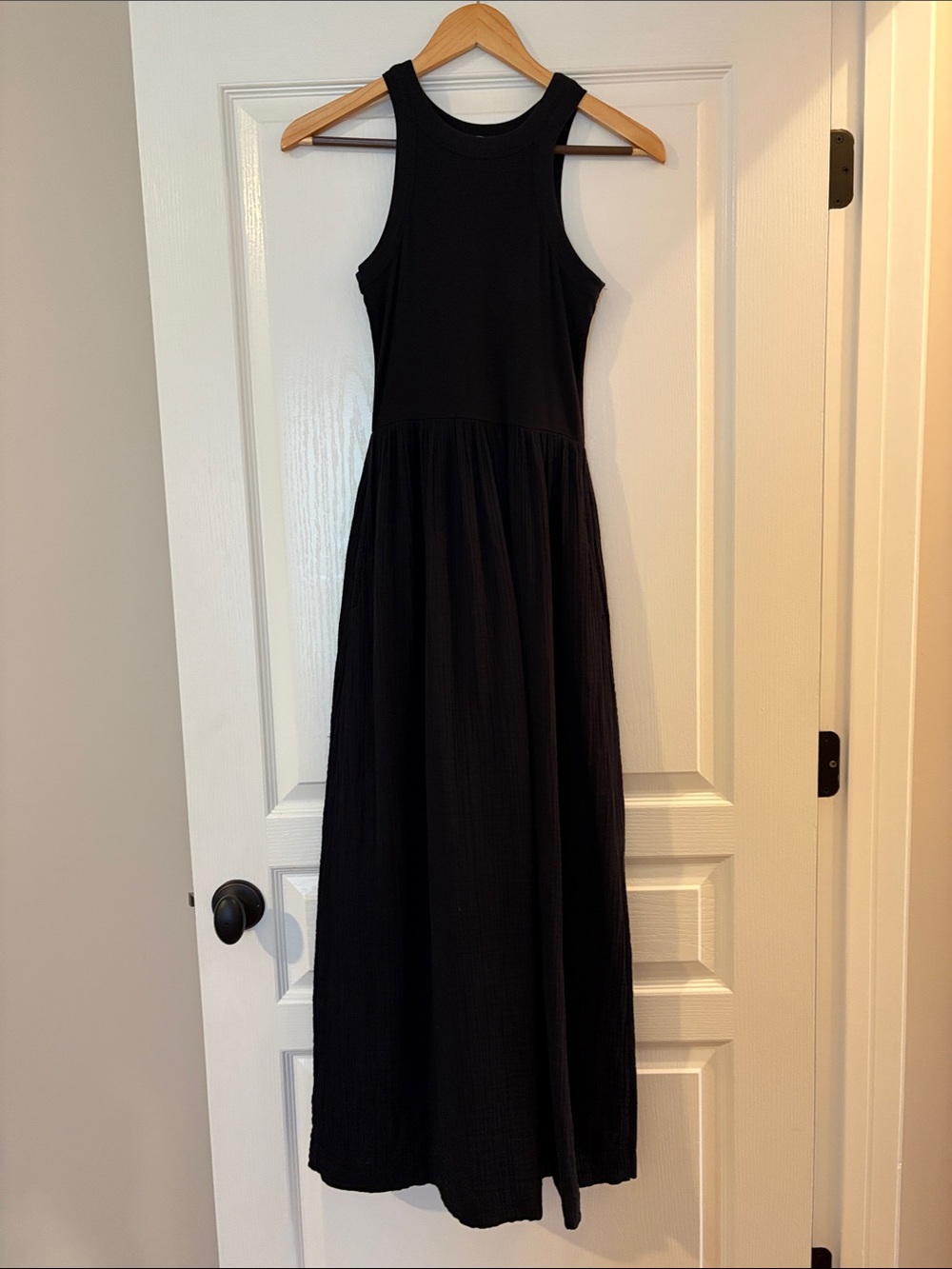 LOFT Black Sleeveless Maxi Dress